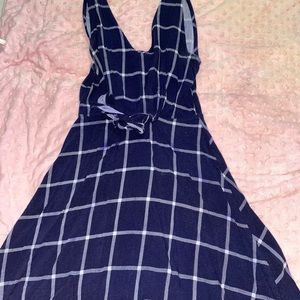 Blue & white checkered dress